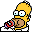Homer sucking on a beer icon